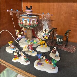 Disney figurine set hooked on a village